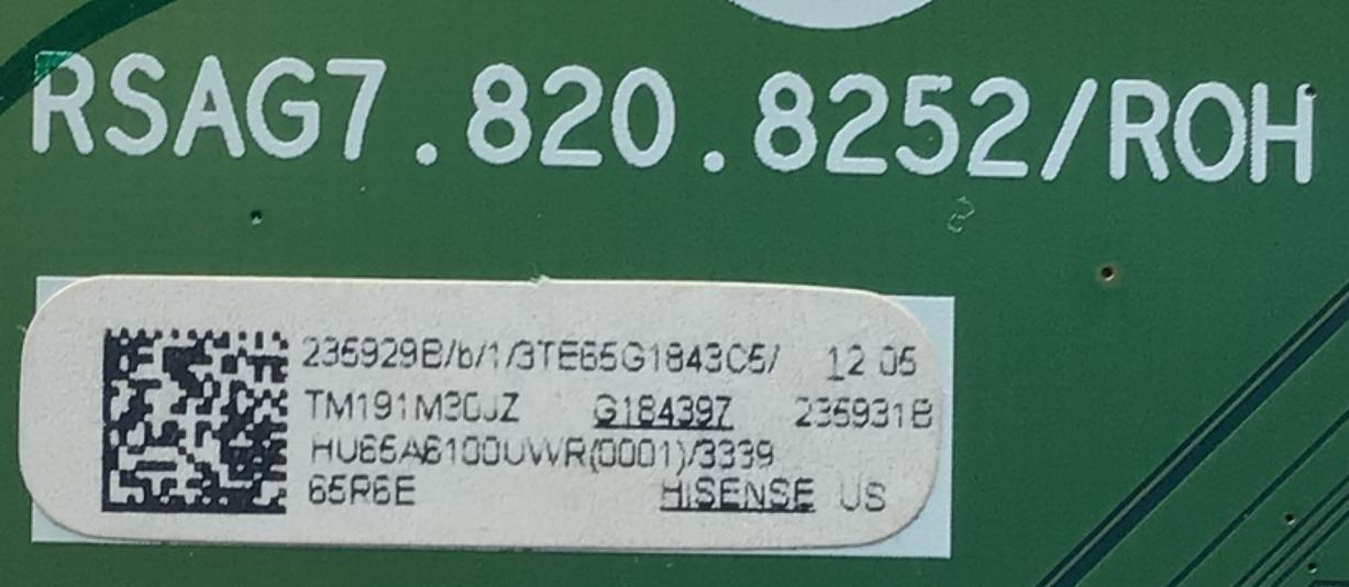 KIT DE TARJETAS PARA TV HISENSE / MAIN 235929B / RSAG7.820.8252 / FUENTE 235738 / RSAG7.820.7911/ROH / T-CON 44-9771460O / C-PCB-HV650QUB / PANEL HD650S1U71/S1/GM/ROH / MODELO 65R6E - Imagen 2